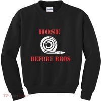 Hose Before Bros Gift For Firefighter Fire Chief Kids Sweatshirt thumb 0