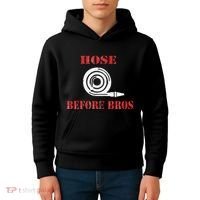 Hose Before Bros Gift For Firefighter Fire Chief Kids Hoodie thumb 4