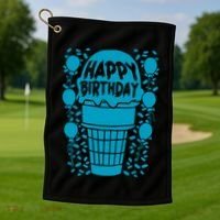 Happy Birthday Birthday Funny Golf Towel thumb 1