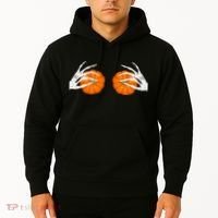 Halloween Bikini Boob Pumpkin Skeleton Hand On Breast Hoodie thumb 2