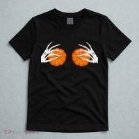 Halloween Bikini Boob Pumpkin Skeleton Hand On Breast T-Shirt thumb 5