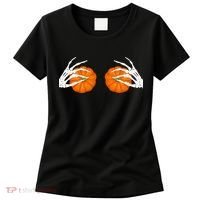 Halloween Bikini Boob Pumpkin Skeleton Hand On Breast Women's T-Shirt thumb 0