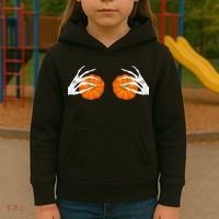Halloween Bikini Boob Pumpkin Skeleton Hand On Breast Kids Hoodie thumb 3