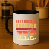 Hunting Best Buckin Dad Ever Deer Fathers Day Meaningful Gift Coffee Mug thumb 4