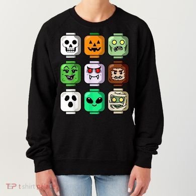 Halloween Building Brick Head Pumpkin Ghost Zombie Women's Sweatshirt