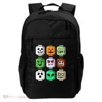 Halloween Building Brick Head Pumpkin Ghost Zombie Backpack thumb 0