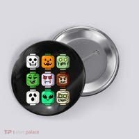 Halloween Building Brick Head Pumpkin Ghost Zombie Button thumb 0
