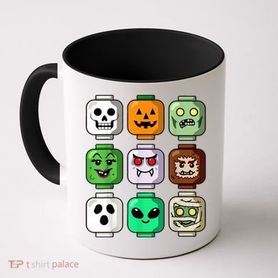 Halloween Building Brick Head Pumpkin Ghost Zombie Coffee Mug