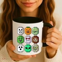 Halloween Building Brick Head Pumpkin Ghost Zombie Coffee Mug thumb 3