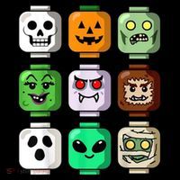 Halloween Building Brick Head Pumpkin Ghost Zombie Coffee Mug thumb 5