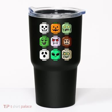Halloween Building Brick Head Pumpkin Ghost Zombie Tumbler