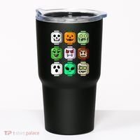 Halloween Building Brick Head Pumpkin Ghost Zombie Tumbler thumb 0