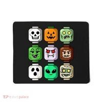 Halloween Building Brick Head Pumpkin Ghost Zombie Mousepad thumb 0
