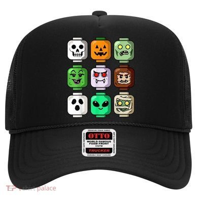 Halloween Building Brick Head Pumpkin Ghost Zombie Hat
