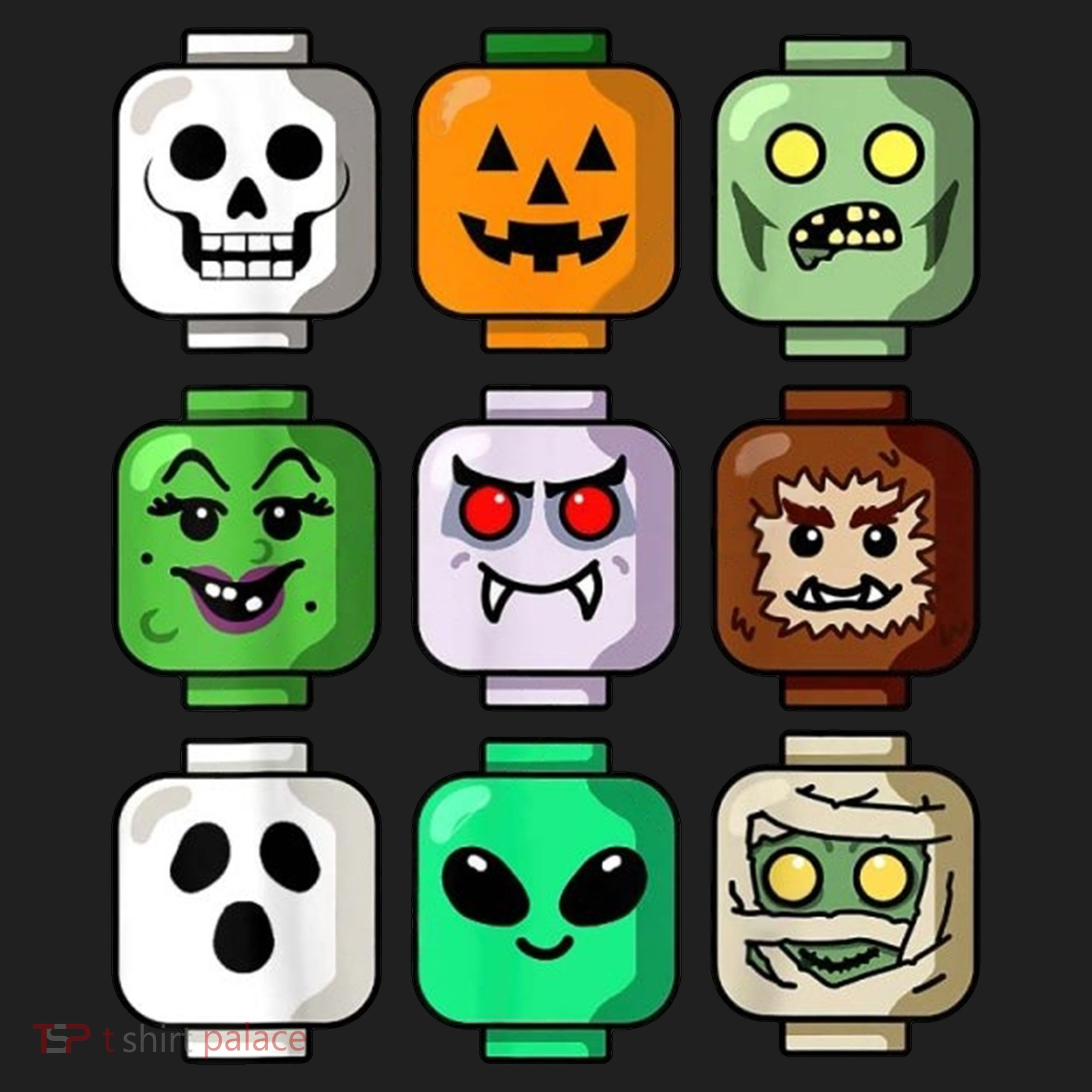 Halloween Building Brick Head Pumpkin Ghost Zombie Hat