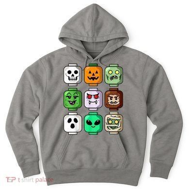 Halloween Building Brick Head Pumpkin Ghost Zombie Hoodie