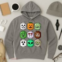 Halloween Building Brick Head Pumpkin Ghost Zombie Hoodie thumb 3