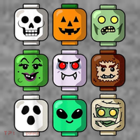 Halloween Building Brick Head Pumpkin Ghost Zombie Hoodie thumb 7