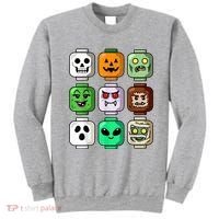Halloween Building Brick Head Pumpkin Ghost Zombie Sweatshirt thumb 0