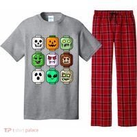 Halloween Building Brick Head Pumpkin Ghost Zombie Pajama Set thumb 0