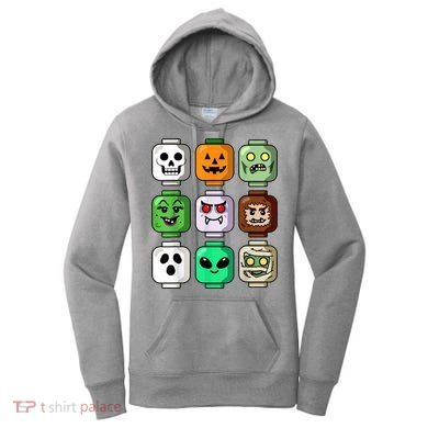 Halloween Building Brick Head Pumpkin Ghost Zombie Women's Hoodie
