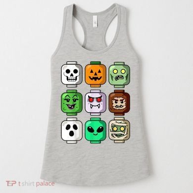 Halloween Building Brick Head Pumpkin Ghost Zombie Women's Tank Top
