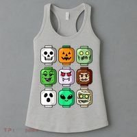 Halloween Building Brick Head Pumpkin Ghost Zombie Women's Tank Top thumb 3