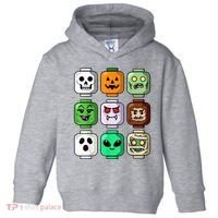 Halloween Building Brick Head Pumpkin Ghost Zombie Toddler Hoodie thumb 0