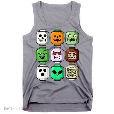 Halloween Building Brick Head Pumpkin Ghost Zombie Tank Top