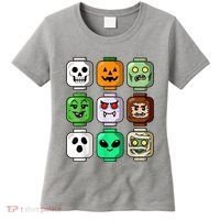 Halloween Building Brick Head Pumpkin Ghost Zombie Women's T-Shirt thumb 0
