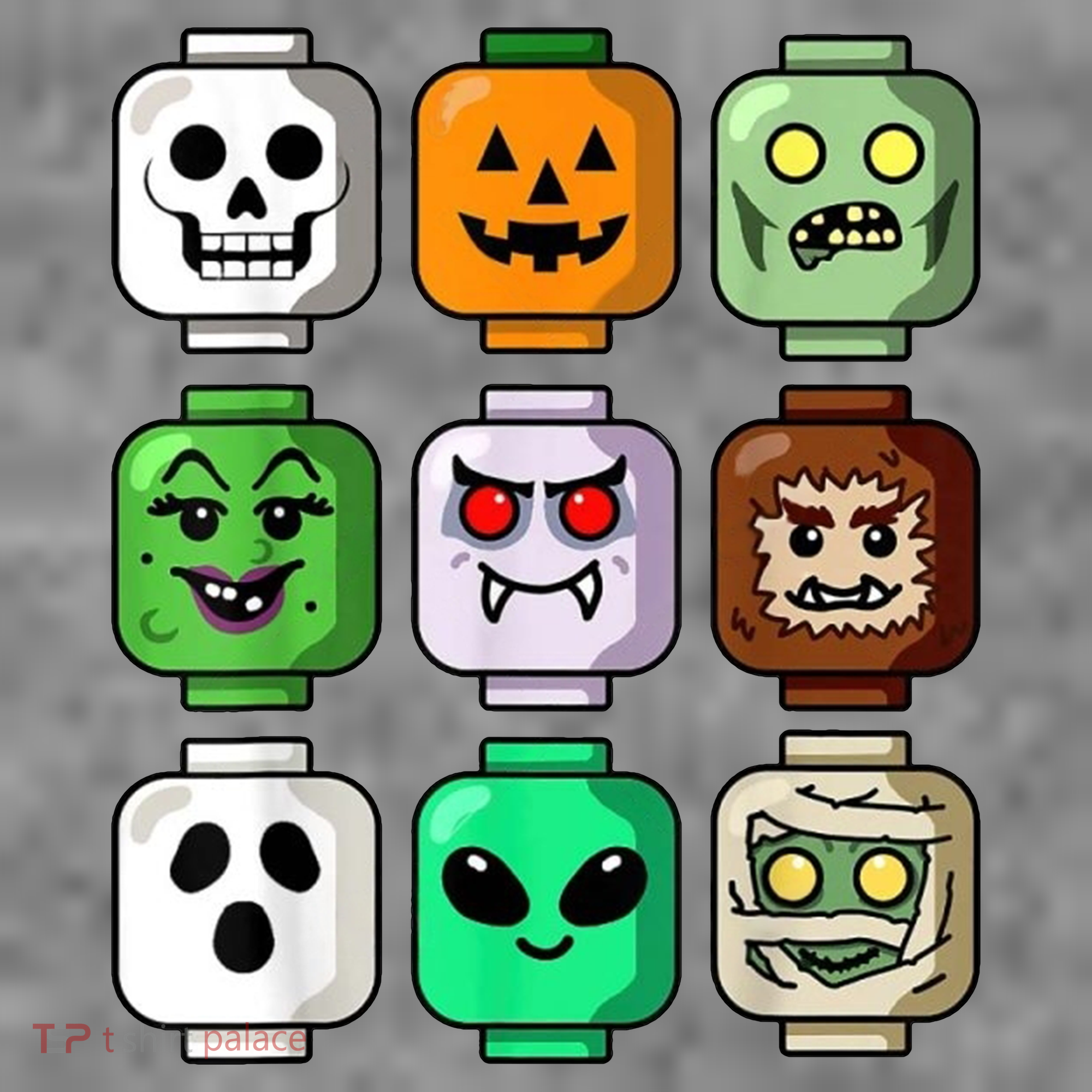 Halloween Building Brick Head Pumpkin Ghost Zombie Kids Sweatshirt