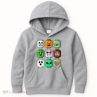 Halloween Building Brick Head Pumpkin Ghost Zombie Kids Hoodie thumb 0