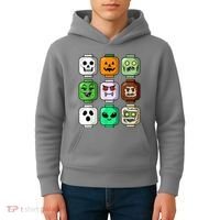 Halloween Building Brick Head Pumpkin Ghost Zombie Kids Hoodie thumb 4