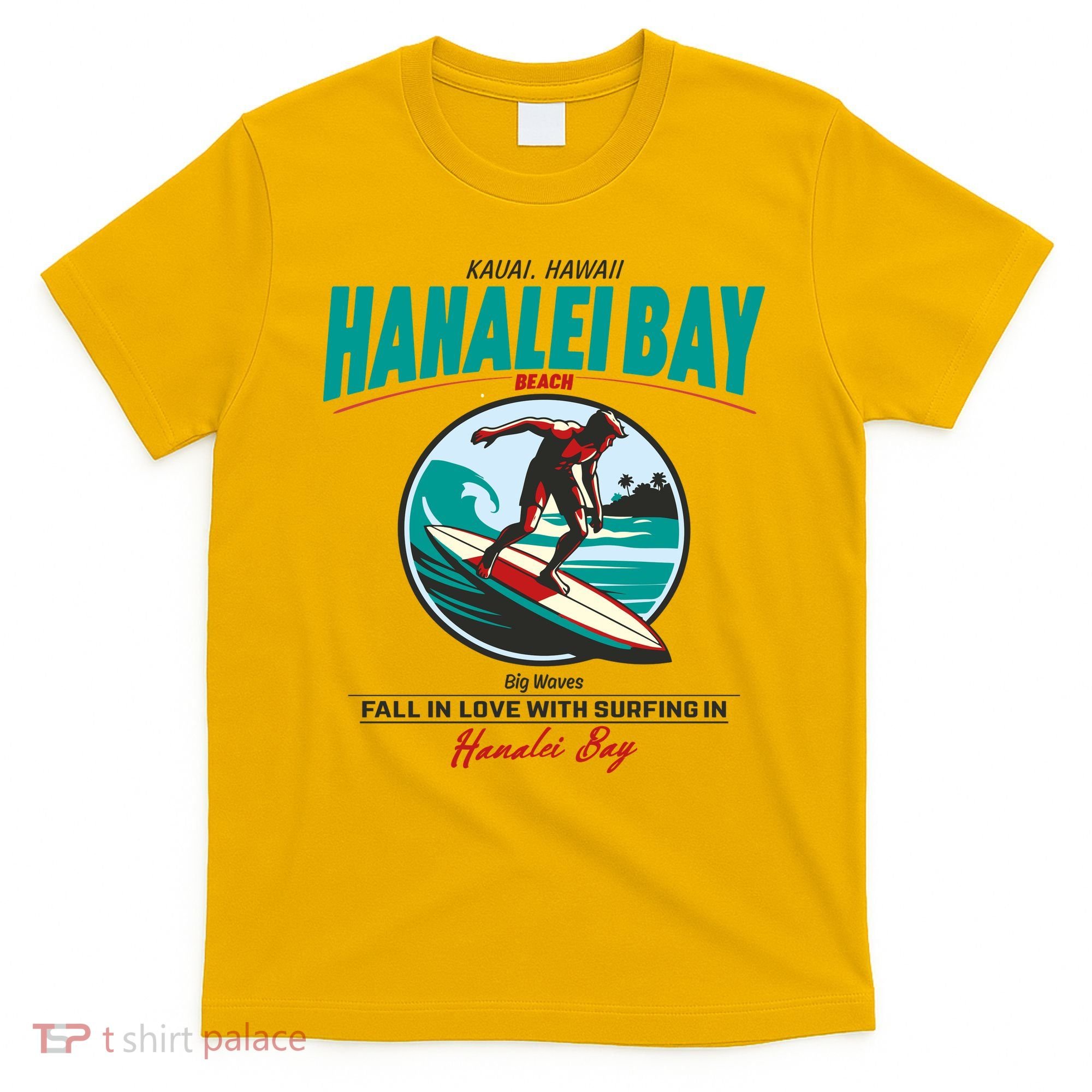 Hanalei Beach Bay Surfer Vintage T-Shirt
