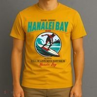 Hanalei Beach Bay Surfer Vintage T-Shirt thumb 3