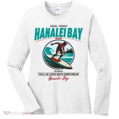 Hanalei Beach Bay Surfer Vintage Women's Long Sleeve Shirt