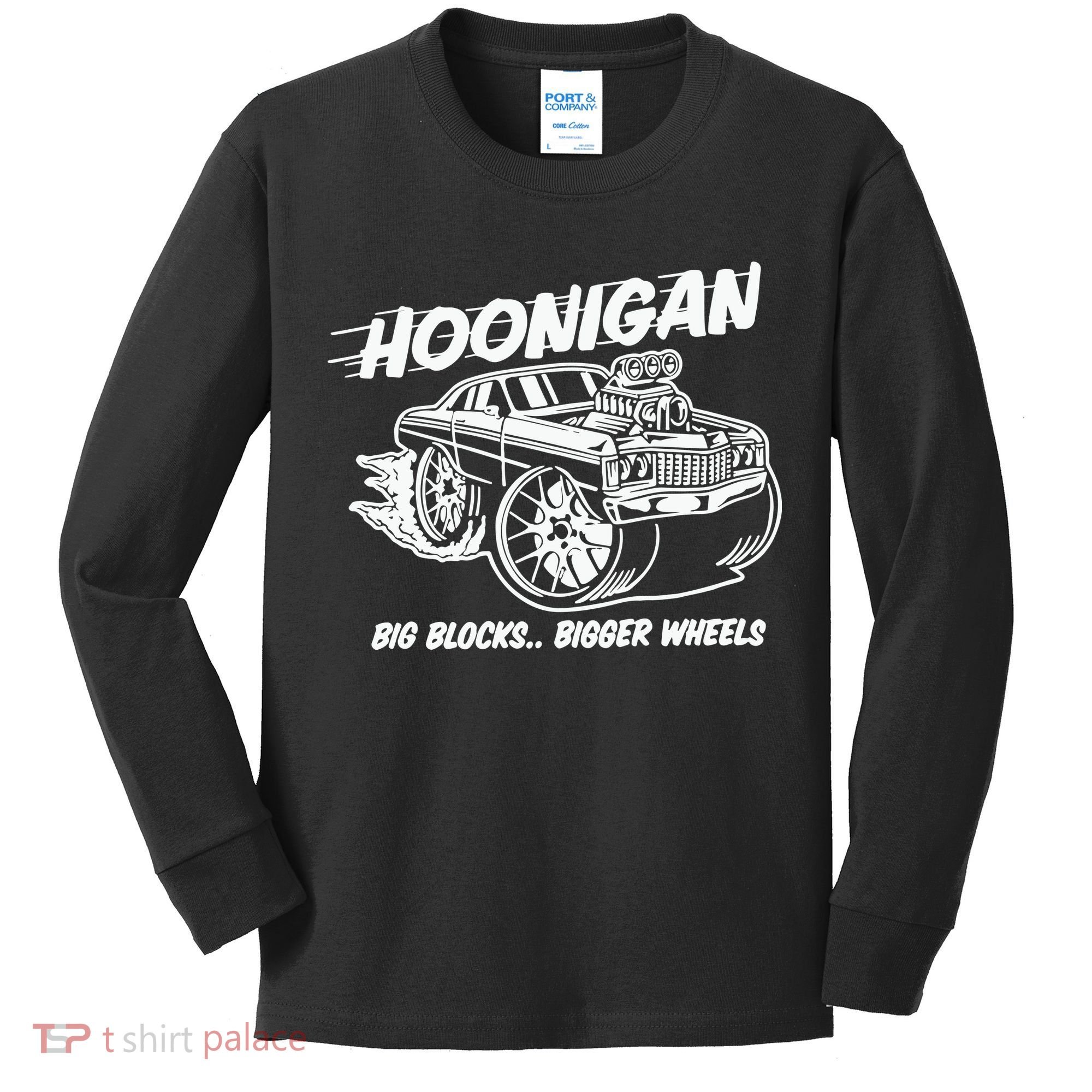 Hoonigan Big Blocks Bigger Wheels Kids Long Sleeve Shirt