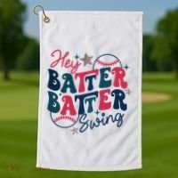 Hey Batter Batter Swing Golf Towel thumb 1