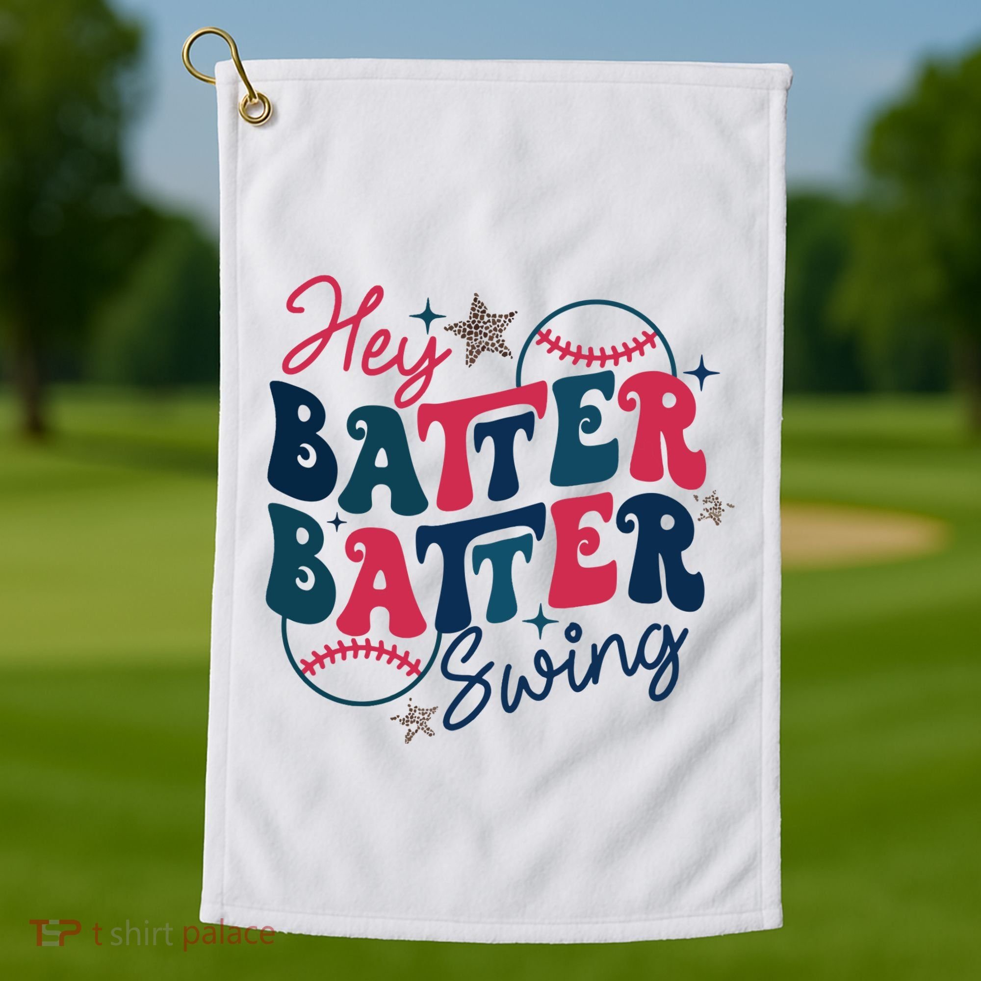 Hey Batter Batter Swing Golf Towel