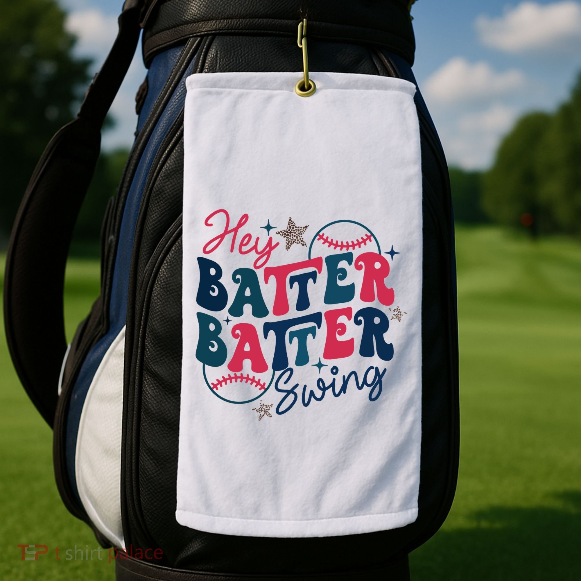 Hey Batter Batter Swing Golf Towel