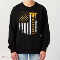 Honey Bee Beekeeping Flag US Beekeeper Women's Sweatshirt thumb 0