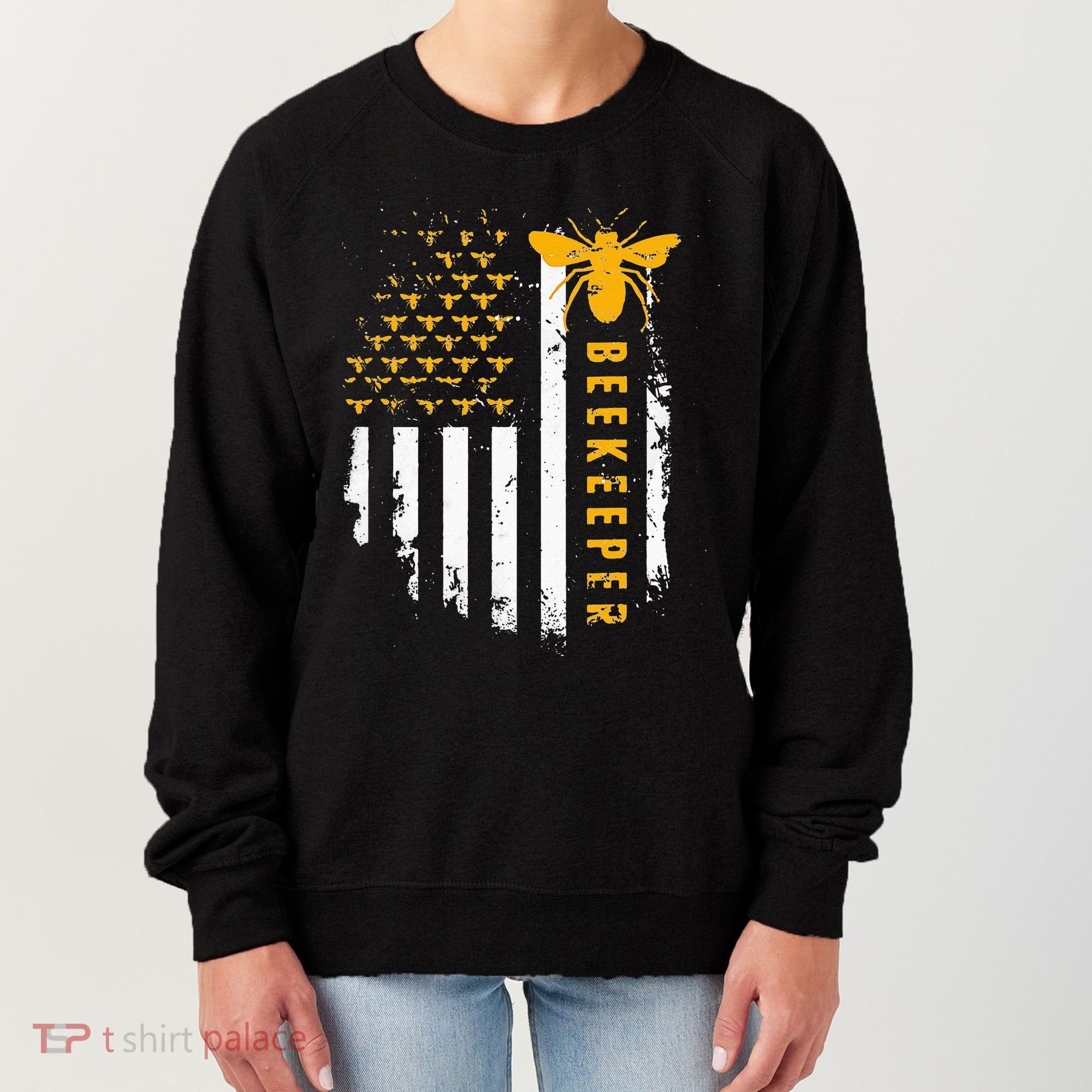 Honey Bee Beekeeping Flag US Beekeeper Women's Sweatshirt