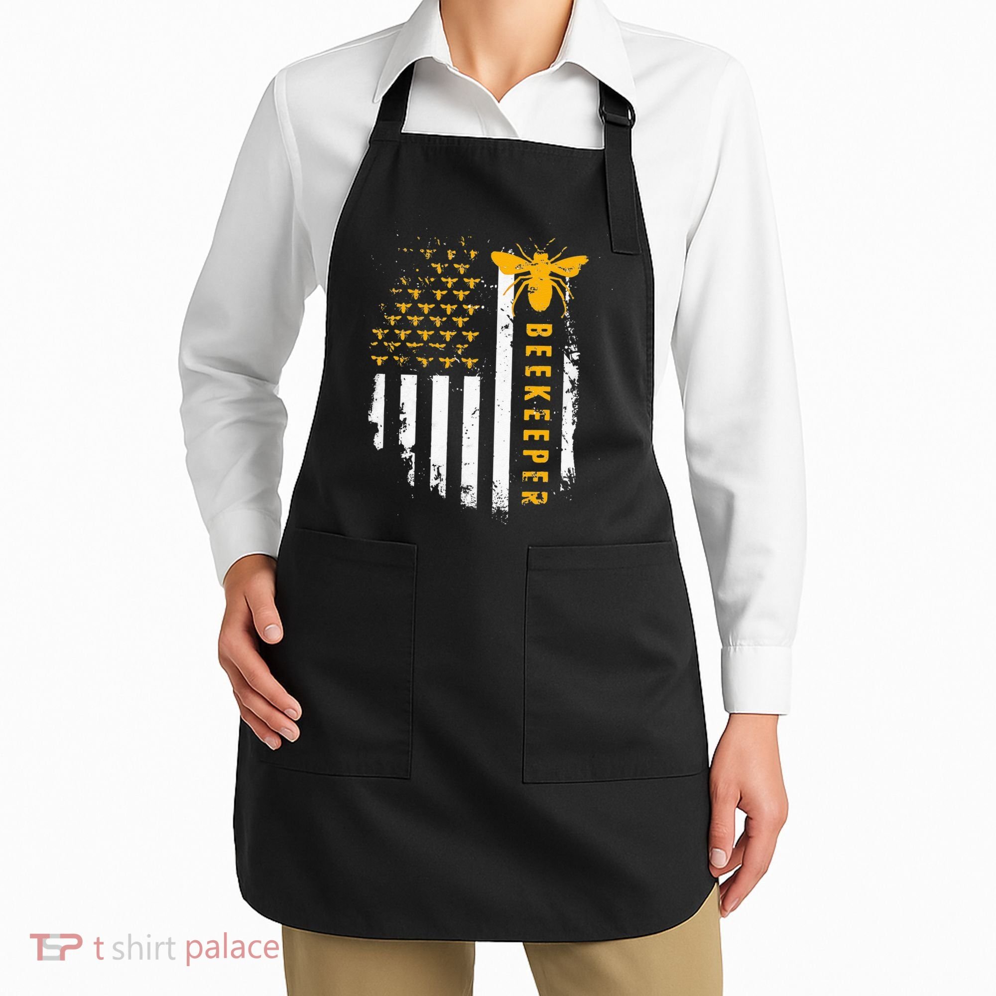 Honey Bee Beekeeping Flag US Beekeeper Apron