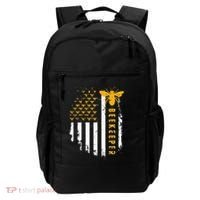 Honey Bee Beekeeping Flag US Beekeeper Backpack thumb 0