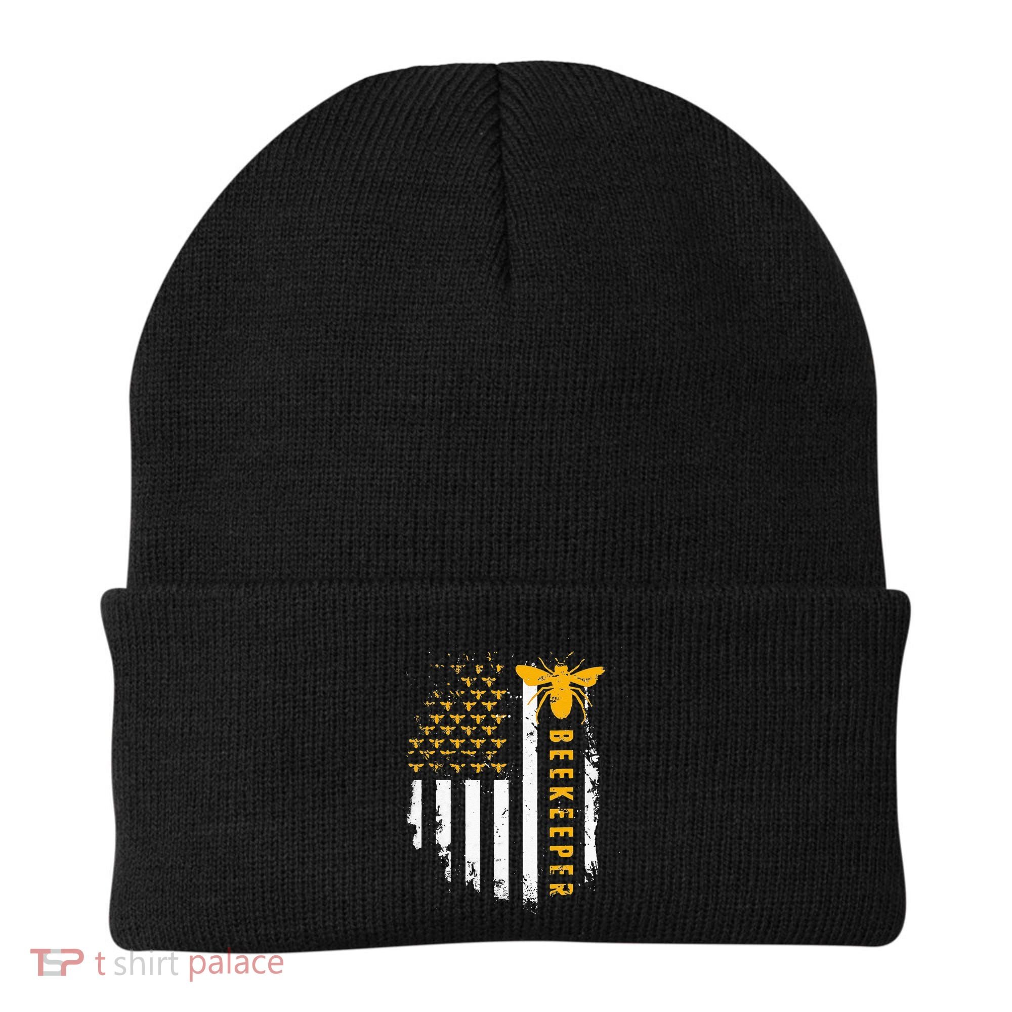 Honey Bee Beekeeping Flag US Beekeeper Beanie