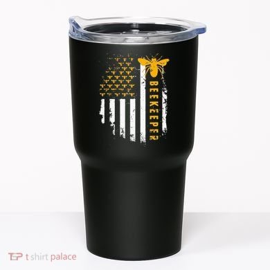 Honey Bee Beekeeping Flag US Beekeeper Tumbler