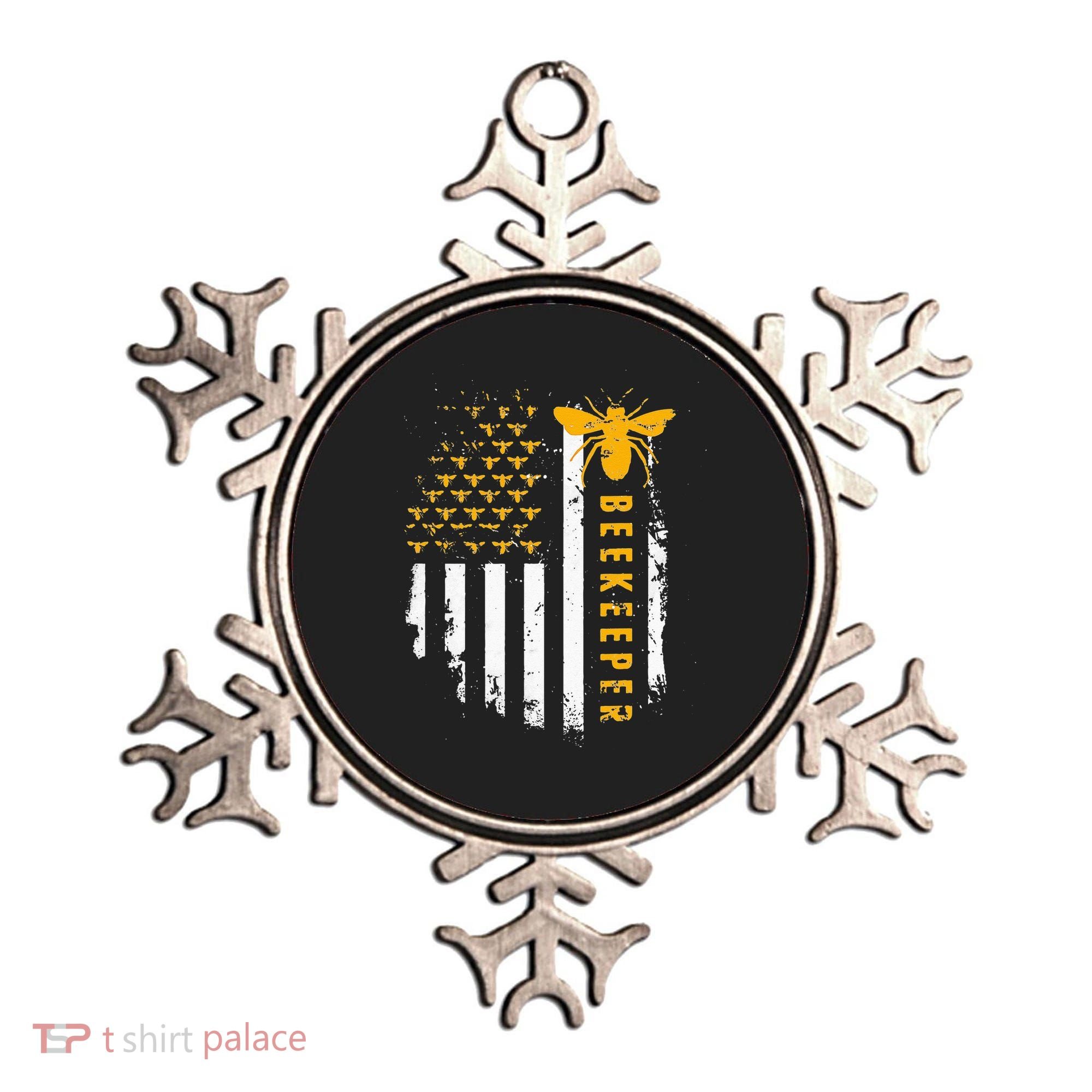 Honey Bee Beekeeping Flag US Beekeeper Ornament