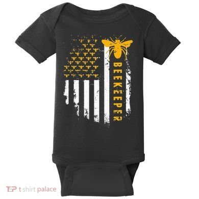 Honey Bee Beekeeping Flag US Beekeeper Baby Bodysuit