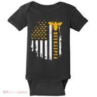 Honey Bee Beekeeping Flag US Beekeeper Baby Bodysuit thumb 0