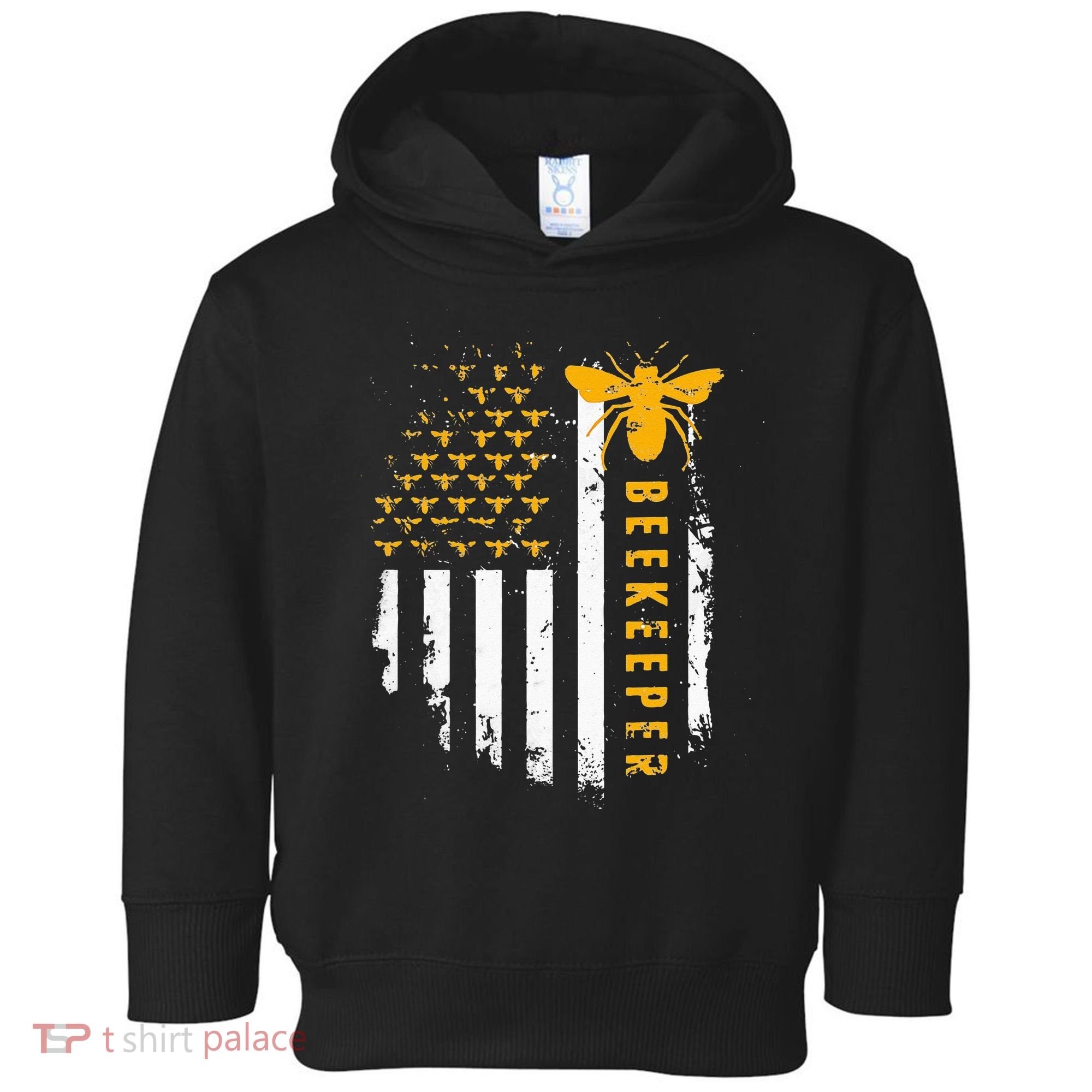 Honey Bee Beekeeping Flag US Beekeeper Toddler Hoodie
